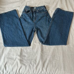 High waisted wide leg jeans